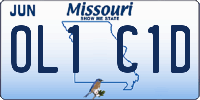 MO license plate OL1C1D