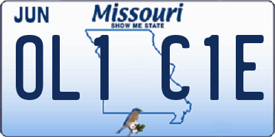 MO license plate OL1C1E