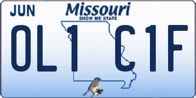 MO license plate OL1C1F