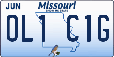 MO license plate OL1C1G