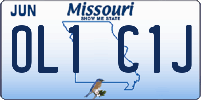 MO license plate OL1C1J