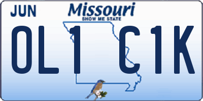 MO license plate OL1C1K