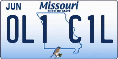 MO license plate OL1C1L