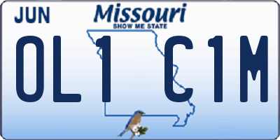 MO license plate OL1C1M