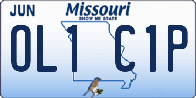 MO license plate OL1C1P