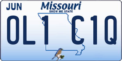 MO license plate OL1C1Q