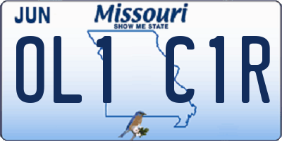 MO license plate OL1C1R