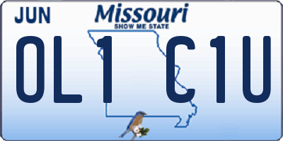 MO license plate OL1C1U