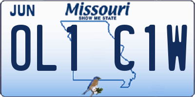 MO license plate OL1C1W