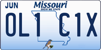 MO license plate OL1C1X