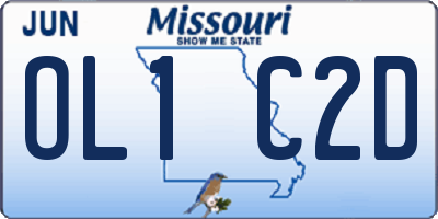 MO license plate OL1C2D