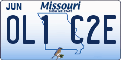 MO license plate OL1C2E