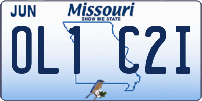 MO license plate OL1C2I
