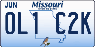 MO license plate OL1C2K