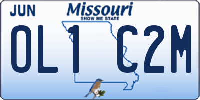 MO license plate OL1C2M