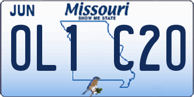 MO license plate OL1C2O
