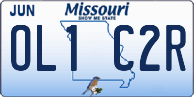 MO license plate OL1C2R