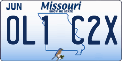 MO license plate OL1C2X