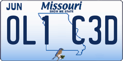 MO license plate OL1C3D
