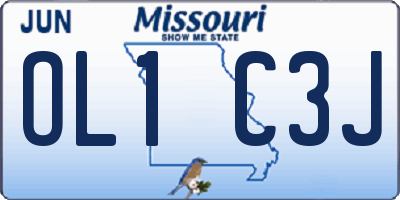 MO license plate OL1C3J