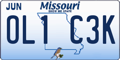 MO license plate OL1C3K