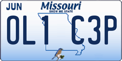 MO license plate OL1C3P