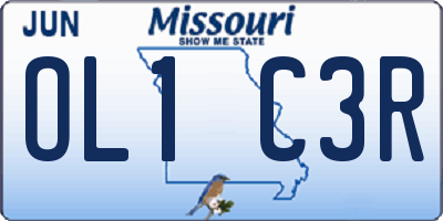 MO license plate OL1C3R