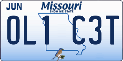 MO license plate OL1C3T