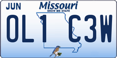 MO license plate OL1C3W