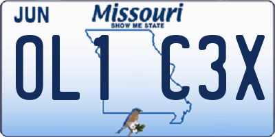 MO license plate OL1C3X