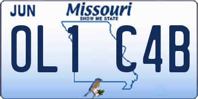 MO license plate OL1C4B