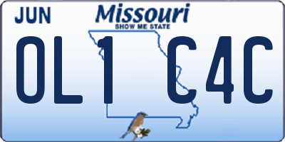 MO license plate OL1C4C