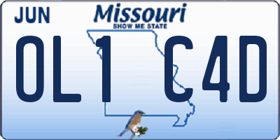 MO license plate OL1C4D