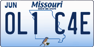 MO license plate OL1C4E
