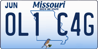 MO license plate OL1C4G