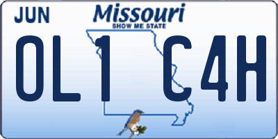 MO license plate OL1C4H