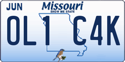 MO license plate OL1C4K