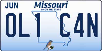 MO license plate OL1C4N