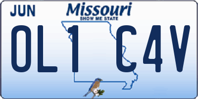 MO license plate OL1C4V