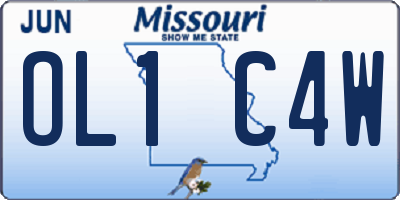 MO license plate OL1C4W