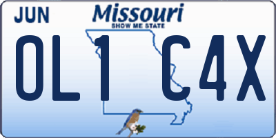 MO license plate OL1C4X