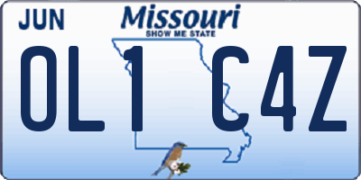MO license plate OL1C4Z