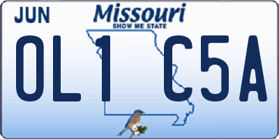 MO license plate OL1C5A