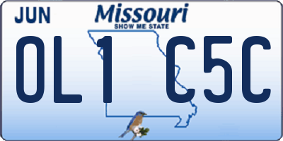 MO license plate OL1C5C