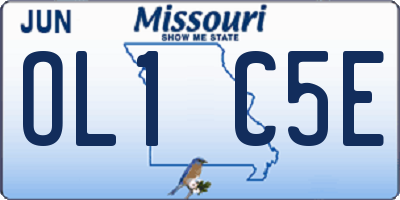 MO license plate OL1C5E