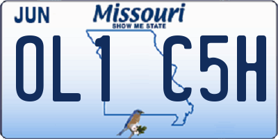 MO license plate OL1C5H
