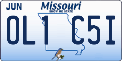 MO license plate OL1C5I