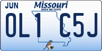 MO license plate OL1C5J