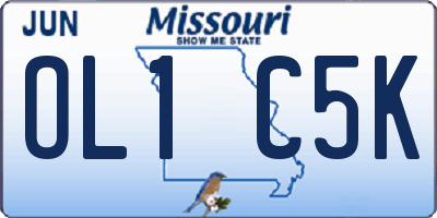 MO license plate OL1C5K