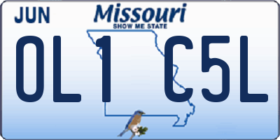 MO license plate OL1C5L